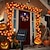 billiga Halloween Utomhus-solcellsdrivna konstgjorda lönnlöv krans ljusslingor 6,5 m 30 leds tacksägelse halloween höstlöv dekoration utomhus inomhus trädgård uteplats öppen spis för semester atmosfär belysning