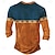 billige Etnisk stil-Herre Oktoberfest Hjort Henley-skjorte Langærmet 3D-udskrivning Sport Mode Daglig Gade Afslappet Daglig Vinter Forår &amp; Vinter Blå Brun Grøn Henley Henley T-shirt