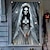 billige Veggtepper-halloween vindusdekor dekorasjoner, stoff spøkelse brud skumle halloween gardin skrekkfilm plakat vindusdør som dekker dekor for hjemsøkt hus, skummelt halloween vindu klinger dekaler innendørs