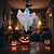 tanie Oświetlenie rekwizytów na Halloween-3szt halloweenowe dekoracje oświetlone białe światła ledowe ducha wiszące oświetlone duchy horror dekoracje drzwi wiszące nawiedzony dom halloween party scene układ rekwizyty