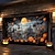 billige Halloween garage dør dække-halloween dørdekorationer udendørs halloween garagedør dæksel jack o lanterne banner stort gobelin bagtæppe dekoration til ferie udendørs garageport hjem vægdekorationer