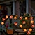 billiga Halloween Utomhus-solcellsdrivna konstgjorda lönnlöv krans ljusslingor 6,5 m 30 leds tacksägelse halloween höstlöv dekoration utomhus inomhus trädgård uteplats öppen spis för semester atmosfär belysning