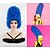 economico Parrucche di Carnevale-parrucca marge simpson - parrucca alveare blu costume cosplay marge simpson