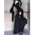 economico Vestiti-Punk &amp; Gotico Vestito Strega Morticia Addams Tinta unica Costume Per donna Fantasia Notte di Valpurga Halloween Carnevale Festa / Sera Adulti Vestito