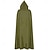 abordables Capuches &amp; Manteaux-Rétro Vintage Punk &amp; Gothique Médiéval Cape à Capuche Châles Ranger Elfe Couleur Unie Déguisement Homme Femmes Celtique Viking Fantaisie Halloween Carnaval Mascarade Fête / Soirée Adulte Cape