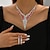 billige Smykkesett-Smykke Sett 3 stk Strass Legering Øredobber Halskjeder Dame Elegant Årgang Nydelig geometriske Geometrisk Form Smykkesett Til Bryllup Valentinsdag Bryllupsgjest