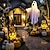 preiswerte Halloween im Freien-1 Stück Halloween-Dekoration: beleuchtetes Geister-Hängelicht für die Veranda, verstellbare Arme für Glasfenster, Baumdeko für drinnen und draußen – dekoratives Licht für festliche Atmosphäre mit 3 Beleuchtungsmodi (weiß und orange)