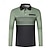 preiswerte Klassisches Poloshirt für Herren-Herren Golfhemd Golfpolo Arbeit Casual Kargen Langarm Basic Modern Streifen Taste Tasche Frühling &amp; Herbst Regular Fit Kürbis Rosa Rote Grün Khaki Grau Golfhemd
