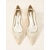 cheap Women&#039;s Flats-Women&#039;s Beige Lace Pointed Toe Flat Wedding Shoes with Low Heel - Elegant Bridal and Formal Shoes