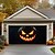 billige Halloween garage dør dække-halloween dørdekorationer udendørs halloween garagedør dæksel jack o lanterne banner græskar skelet udenfor stor kulisse dekoration til ferie udendørs garagedør hjem vægdekorationer