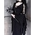 economico Vestiti-Punk &amp; Gotico Vestito Strega Morticia Addams Tinta unica Costume Per donna Fantasia Notte di Valpurga Halloween Carnevale Festa / Sera Adulti Vestito