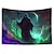 cheap Halloween Wall Tapestries-Halloween Decorations Blacklight Tapestry UV Reactive Glow in the Dark Glow Party Haunted House Psychedelic Trippy Misty Hanging Tapestry Wall Art Mural for Living Room Bedroom Witch Pumpkin