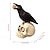 cheap Halloween Hanging &amp; Tabletop Decorations-Halloween Skeleton Crow Resin Figurine - Animal Sculpture for Tabletop, Window Display, and Home Decor - Spooky Halloween Decoration