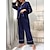 voordelige Nachtkleding voor dames-dames pyjama sets pure kleur mode comfort thuis dagelijks bed imitatie zijde zijde ademend revers lange mouw shirt broek knoop zak herfst thuis outfits