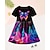 ieftine Rochie 3D Fluture-Girls ' 3D Grafic Fluture Rochie Manșon scurt Vară Primăvară Vacanță Zilnic Concediu Prințesă Frumoasa Dulce Copii 4-12 ani Rochie casual Rochie A line Lungime Genunchi Fit regulat