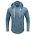 economico magliette di base-Per uomo Maglietta Camicia a Maniche Lunghe Manica Lunga Felpa con Cappuccio Estate Tinta unica Quotidiano Hawaiano Bottoni Con cappuccio All&#039;aperto Streetwear Casual Blu chiaro Esercito verde Grigio
