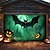 ieftine Hârtie de acoperire pentru ușa garajului de Halloween-decorațiuni uși de halloween în aer liber capac ușă de garaj de halloween jack o lantern banner lilieci de dovleac cimitir în exterior fundal mare decor pentru vacanță ușă de garaj în aer liber