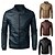 abordables Chaqueta de cuero sintético-Hombre Chaquetas de Cuero Chaqueta casual Chaqueta de motociclista Diario Vacaciones Resistente al Viento Mantiene abrigado Bolsillo Otoño invierno Plano Moda Clásico Escote Chino Regular Cuero