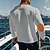 preiswerte Basic-T-Shirts-Herren T Shirt Henley Hemd T-Shirt Waffelstrick T-Shirt Langarm Gebänderter Kragen Frühling &amp; Herbst Braun Mode Designer Basic Schnürung Patchwork Urlaub Straße Ausgehen Aprikose Schwarz Weiß Top
