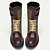 cheap Work Boots-Men&#039;s Brown Faux Leather and Green Canvas Motorcycle Boots with Double Buckle Straps - Rugged Biker Boots for Riding and Outdoor Adventures