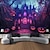 preiswerte Halloween-Wandteppiche-Halloween-Dekorationen, Schwarzlicht-Wandteppich, UV-reaktiv, im Dunkeln leuchtend, Glow-Party, Skelett-Manschette, psychedelischer, trippiger, nebliger Wandteppich zum Aufhängen, Wandkunst, Wandbild