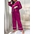 voordelige Nachtkleding voor dames-dames pyjama sets pure kleur mode comfort thuis dagelijks bed imitatie zijde zijde ademend revers lange mouw shirt broek knoop zak herfst thuis outfits