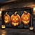 billige Halloween garage dør dække-halloween dørdekorationer udendørs halloween garagedør dæksel jack o lanterne banner græskar skelet udenfor stor kulisse dekoration til ferie udendørs garagedør hjem vægdekorationer
