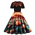 cheap Dresses-Pumpkin Skull Skeleton Spider Web Halloween Dress Flare Dress Punk &amp; Gothic Sexy Costume Dress Up Adults&#039; Women&#039;s Masquerade Dailywear Easy Halloween Costumes Dress Up