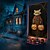 preiswerte Halloween-Wandteppiche-Halloween-Fensterverkleidung, süße Geisterkerze aus Stoff, Halloween-Vorhang, Horrorfilm-Poster, Fenster-/Türverkleidung, Deko für Spukhaus, gruselige Halloween-Fensteraufkleber für drinnen und
