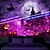 cheap Halloween Wall Tapestries-Halloween Decorations Blacklight Tapestry UV Reactive Glow in the Dark Glow Party Haunted House Psychedelic Trippy Misty Hanging Tapestry Wall Art Mural for Living Room Bedroom Witch Pumpkin