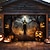 billige Halloween garage dør dække-halloween dørdekorationer udendørs halloween garagedørdæksel jack o lanterne banner stort billedtæppe baggrund fugleskræmsel dekoration til ferie udendørs garagedør hjem vægdekorationer