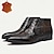 cheap Dress Boots-Men&#039;s Crocodile Pattern Leather Dress Boots - Stylish Formal Footwear for Business and Special Occasions