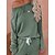 preiswerte Damen Schlafanzüge-Damen-Pyjama-Sets in reiner Farbe, modisch, Basic-Komfort für zu Hause, tägliches Bett, atmungsaktiv, Rundhalsausschnitt, lange Ärmel, Hosentasche, elastische Taille, Herbst-Winter-Home-Outfits