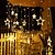 abordables Lumières de cordes solaires-Rideau lumineux en forme d&#039;étoile et de lune avec télécommande, 3,5 m, 138 LED, 8 modes, pour mariage, fête de Noël, extérieur, étanche, pour tente, chambre à coucher, salon, balcon, fenêtre,