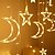 abordables Lumières de cordes solaires-Rideau lumineux en forme d&#039;étoile et de lune avec télécommande, 3,5 m, 138 LED, 8 modes, pour mariage, fête de Noël, extérieur, étanche, pour tente, chambre à coucher, salon, balcon, fenêtre,