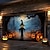 billige Halloween garage dør dække-halloween dørdekorationer udendørs halloween garagedørdæksel jack o lanterne banner stort billedtæppe baggrund fugleskræmsel dekoration til ferie udendørs garagedør hjem vægdekorationer