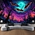 preiswerte Halloween-Wandteppiche-Halloween-Dekorationen, Schwarzlicht-Wandteppich, UV-reaktiv, im Dunkeln leuchtend, Glow-Party, Skelett-Manschette, psychedelischer, trippiger, nebliger Wandteppich zum Aufhängen, Wandkunst, Wandbild