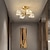 billige Taklamper-led taklamper 3-farget lyskilde 33cm 3/4/5/6-lys semi flush mount krystallmateriale takplate lysarmaturer luksus for stue spisestue studie 110-240v