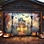 billige Halloween garage dør dække-halloween dørdekorationer udendørs halloween garagedør dæksel jack o lanterne banner stort gobelin bagtæppe dekoration til ferie udendørs garageport hjem vægdekorationer