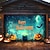 billige Halloween garage dør dække-halloween dørdekorationer udendørs halloween garagedør dæksel jack o lanterne banner stort gobelin bagtæppe dekoration til ferie udendørs garageport hjem vægdekorationer