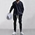 billiga grundläggande sweatsuits-Herr Slät Basic sweatshirts Tröja Träningsoverall Långärmad Tröja V-hals Streetwear Grundläggande Ledigt Sport &amp; Utomhus Dagligen Helgdag 2 st Höst vinter