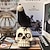 cheap Halloween Hanging &amp; Tabletop Decorations-Halloween Skeleton Crow Resin Figurine - Animal Sculpture for Tabletop, Window Display, and Home Decor - Spooky Halloween Decoration