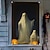 preiswerte Halloween-Wandteppiche-Halloween-Fensterverkleidung, süße Geisterkerze aus Stoff, Halloween-Vorhang, Horrorfilm-Poster, Fenster-/Türverkleidung, Deko für Spukhaus, gruselige Halloween-Fensteraufkleber für drinnen und