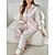 voordelige Nachtkleding voor dames-dames pyjama sets pure kleur mode comfort thuis dagelijks bed imitatie zijde zijde ademend revers lange mouw shirt broek knoop zak herfst thuis outfits