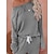 preiswerte Damen Schlafanzüge-Damen-Pyjama-Sets in reiner Farbe, modisch, Basic-Komfort für zu Hause, tägliches Bett, atmungsaktiv, Rundhalsausschnitt, lange Ärmel, Hosentasche, elastische Taille, Herbst-Winter-Home-Outfits