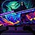 cheap Halloween Wall Tapestries-Halloween Decorations Blacklight Tapestry UV Reactive Glow in the Dark Glow Party Haunted House Psychedelic Trippy Misty Hanging Tapestry Wall Art Mural for Living Room Bedroom Witch Pumpkin