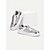 abordables Zapatillas de mujer-Zapatillas de mujer con purpurina plateada y metalizada: zapatos con cordones de moda para fiestas y ropa informal