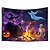 cheap Halloween Wall Tapestries-Halloween Decorations Blacklight Tapestry UV Reactive Glow in the Dark Glow Party Haunted House Psychedelic Trippy Misty Hanging Tapestry Wall Art Mural for Living Room Bedroom Witch Pumpkin