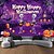 billige halloween veggtepper-halloween dekorasjoner blacklight billedvev uv reaktiv glød i mørket glød fest hodeskaller psykedelisk trippy tåkete hengende billedvev veggkunst veggmaleri for stue soverom gresskar