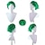 cheap Anime Wigs-Green Spiky Short Wig Layered Wig for Men for Anime Cospaly Costume Staight Synthetic Wig for Carnival Christmas Event with Wig Cap St.Patrick&#039;s Day Wigs